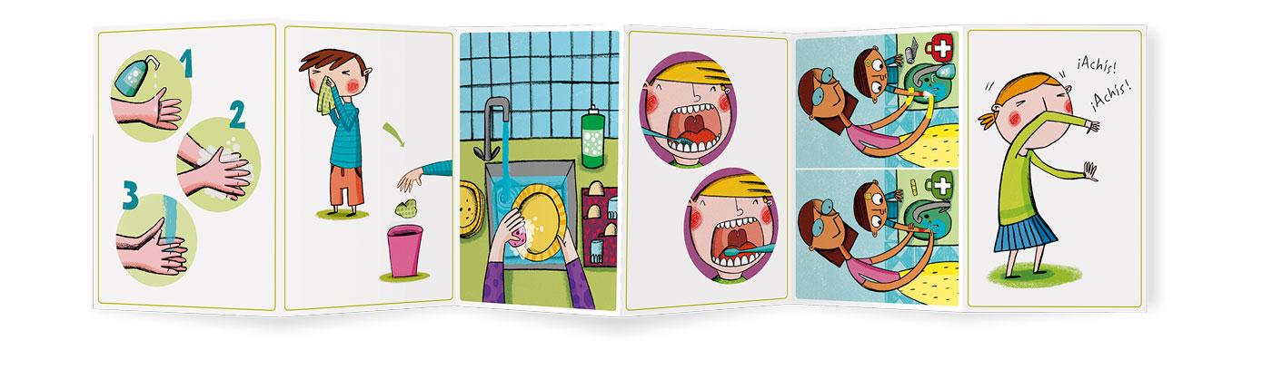 Click. Material del alumnado. Virus y bacterias. El acordeón de los hábitos